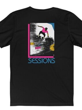 SESSIONS / STEVE CABALLERO Skateboard T-shirt Retro 1987 tee  (Powell tee)
